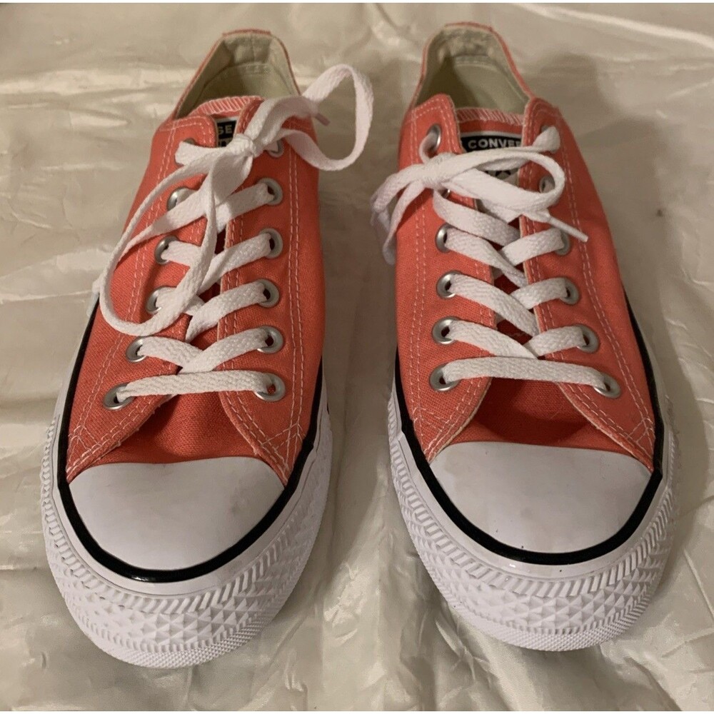 Converse All Star Low Top Sneakers Shoes Womens 8.5 Mens 6.5 Pink Coral